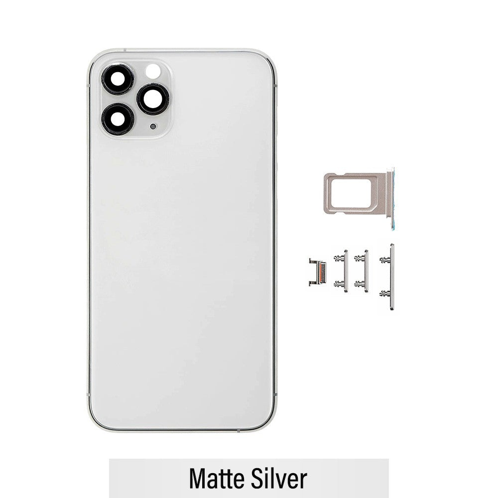 Rear Housing for iPhone 11 Pro (NO LOGO)-Matte Silver Rear Housing for iPhone 11 Pro (NO LOGO)-Matte Silver